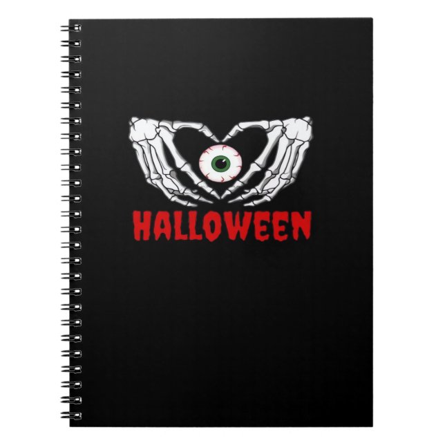Caderno Espiral Halloween - Skeleton Mãos Coração (Frente)