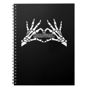 Caderno Espiral Halloween - Skeleton Mãos Coração