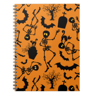 Caderno Espiral Halloween Skeletons Macabre Dance
