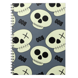 Caderno Espiral Halloween Skull, Design infantil.