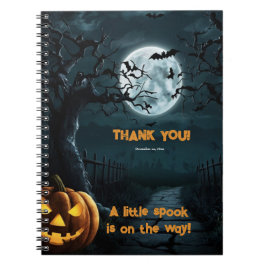 Caderno Espiral Halloween Um Pequeno Chá de fraldas De Pumpkin Spo