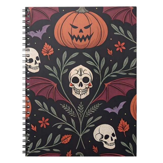Caderno Espiral Halloween Vibes Pattern (Frente)