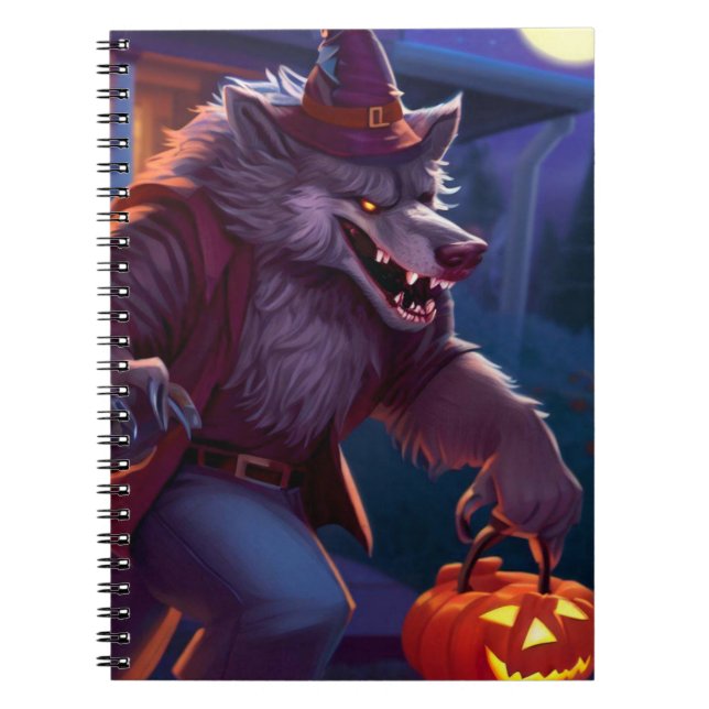 Caderno Espiral Halloween/werewolf/outono/outono (Frente)