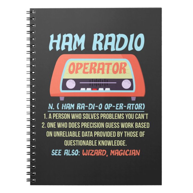 Caderno Espiral Ham Radio Operador Definição Amateur Radio Hobby (Frente)
