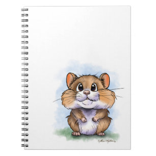 Caderno Espiral Hamster de Desenho Animado Fofo