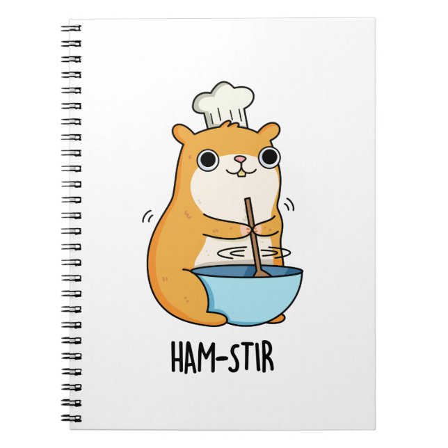 Caderno Espiral Hamstir Funny Chef Hamster Pun (Frente)