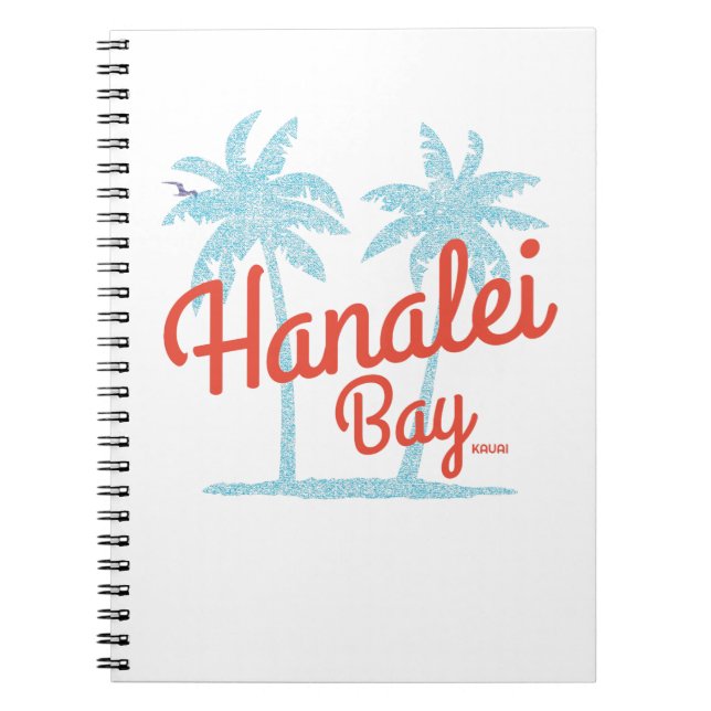 Caderno Espiral Hanalei Bay Hawaii Island of Kauai Souvenir Shot G (Frente)
