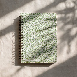 Caderno Espiral  Hand-drawn ditsy Sage Green Daisies – Mini Floral