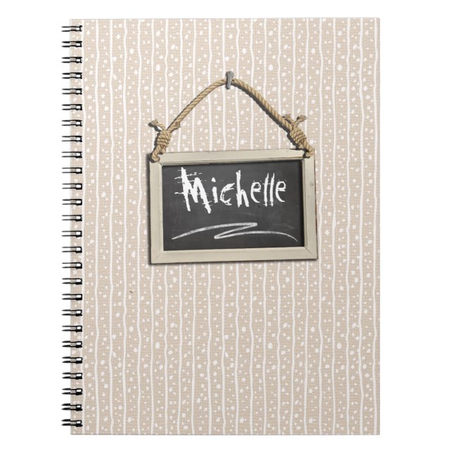 Caderno Espiral Hanging Chalkboard Beige ID397 (Frente)