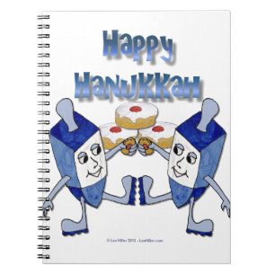 Caderno Espiral Hanukkah Dancing Dreidels e Jelly Doughnut