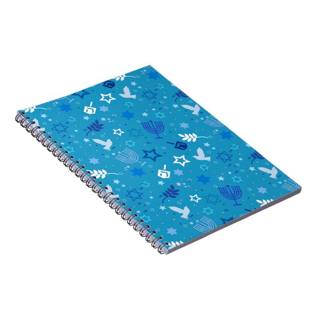 Caderno Espiral Hanukkah Stars Foto do Notebook (Lado Direito)