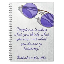 Caderno Espiral Happiness Harmony Mahatma Ghandi