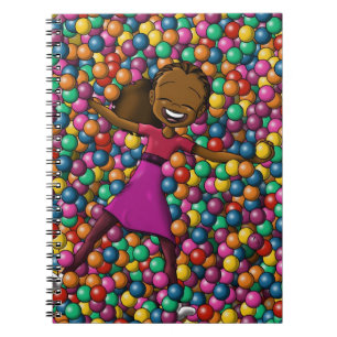 Caderno Espiral Happy African American Girl
