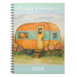 Caderno Espiral Happy Campers 2025 Spiral Notebook — Retro Caravan