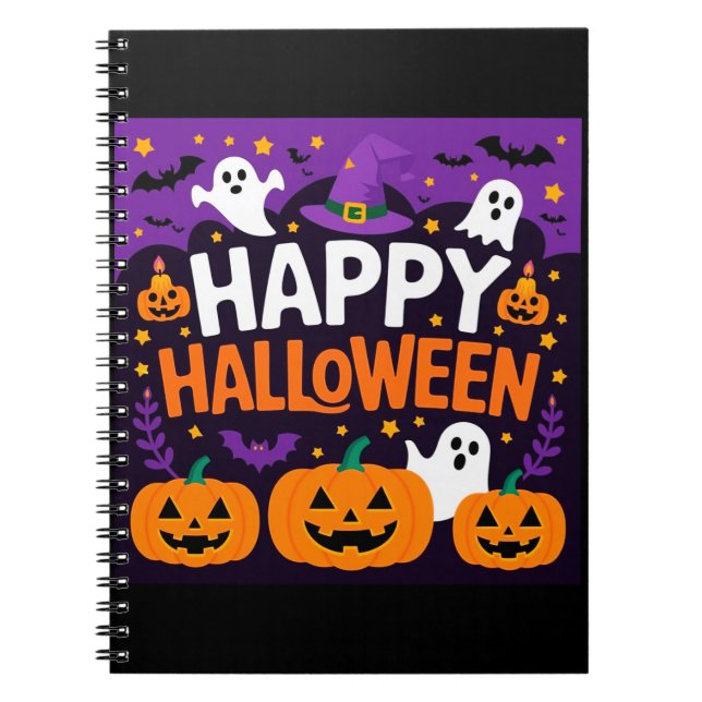 Caderno Espiral Happy halloween ghost (Frente)