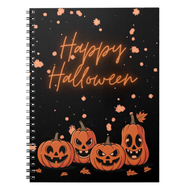 Caderno Espiral Happy Halloween Postcard (Frente)