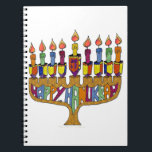 Caderno Espiral Happy Hanukkah Dreidels Menorah<br><div class="desc">Você está vendo a coleção de Design Lee Hiller. Roupa,  Ofertas e Coleções Lee Hiller Fotografia ou Coleção de Arte Digital. Você pode ver sua fotografia da Nature em http://HikeOurPlanet.com/ e seguir seu blog de caminhada no Hot Primavera National Park.</div>