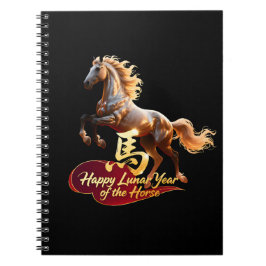 Caderno Espiral Happy Lunar New Year Majestic Golden Horse 