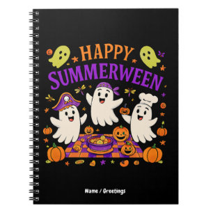 Caderno Espiral Happy SummerEntre Halloween Spooky Summer Ghost