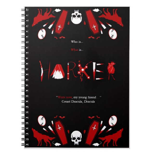 Caderno Espiral Harker - Notebook Dracula (Frente)