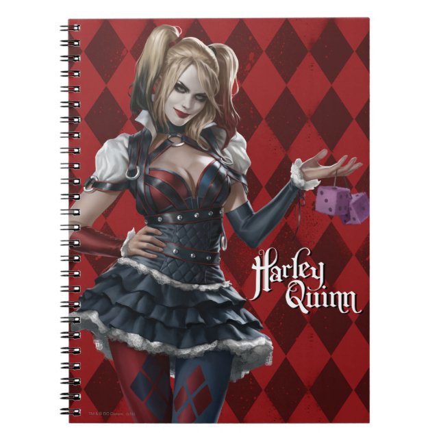 Caderno Espiral Harley Quinn Com Felpudo (Frente)