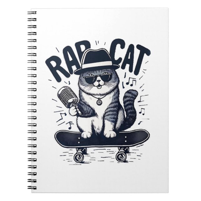 Caderno Espiral Harmonia do Rap Cat (Frente)