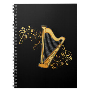 Caderno Espiral Harp Player Gift Girls Harpist Women Music Harp