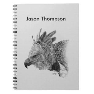 Caderno Espiral Harpy Eagle Drawing