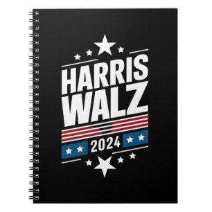 Caderno Espiral Harris Waltz 2024 Kamala Harris Tim Waltz 2024