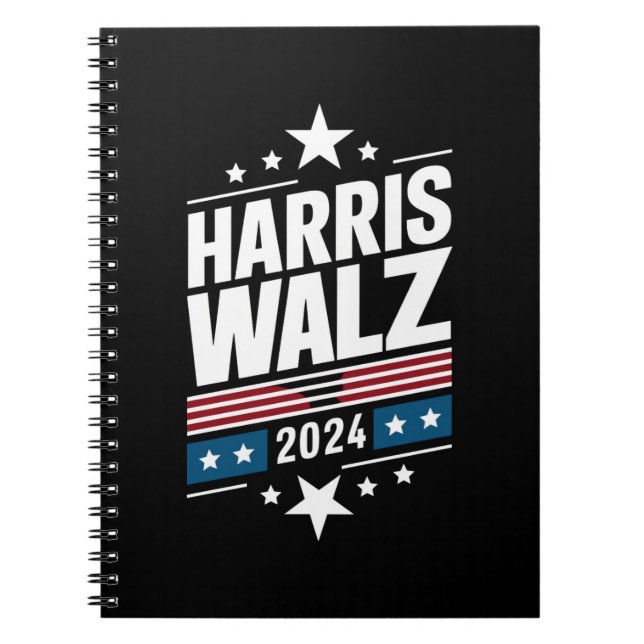 Caderno Espiral Harris Waltz 2024 Kamala Harris Tim Waltz 2024 (Frente)