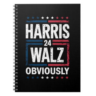 Caderno Espiral Harris Walz Obviamente Harris Waltz Eleição 2024