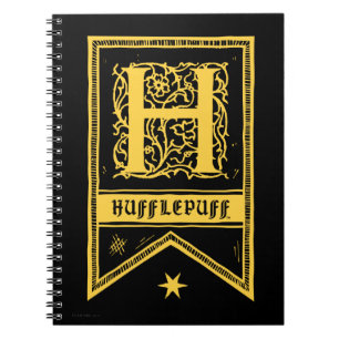 Caderno Espiral Harry Potter Banner Monograma Hufflepuff
