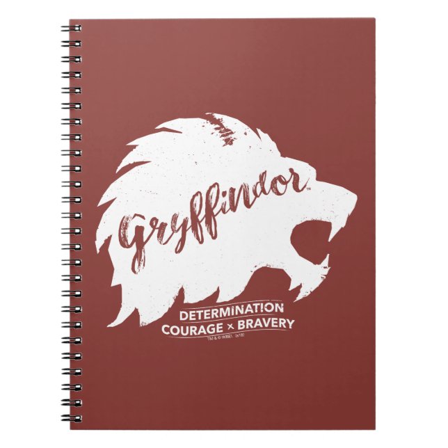 Caderno Espiral Harry Potter | GRYFFINDOR™ Silhueta Tipografia (Frente)