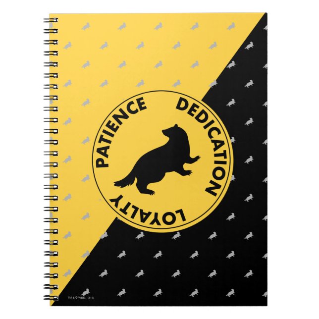 Caderno Espiral Harry Potter | HUFFLUFF™ Traços para uso doméstico (Frente)