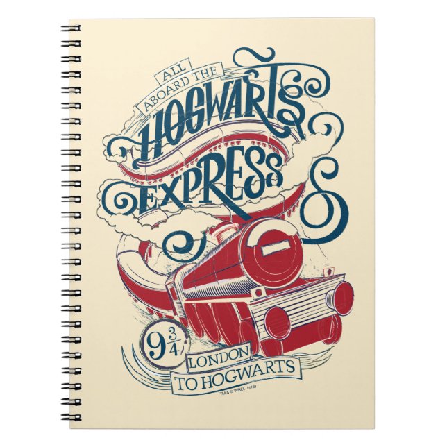 Caderno Espiral Harry Potter | Tipografia Hogwarts Express (Frente)