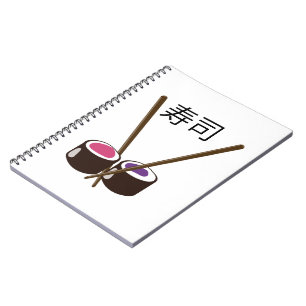 Caderno Espiral Hashis de Sushi Japonês