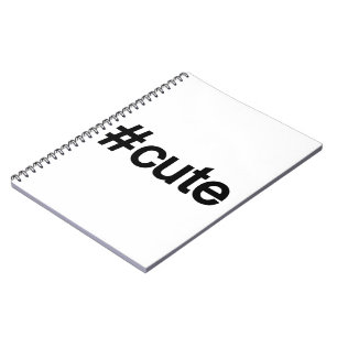 Caderno Espiral Hashtag # Cute