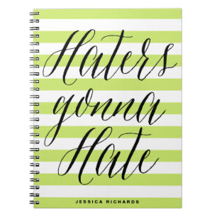 Caderno Espiral Hater Vai Odiar   Notebook de caligrafia moderna