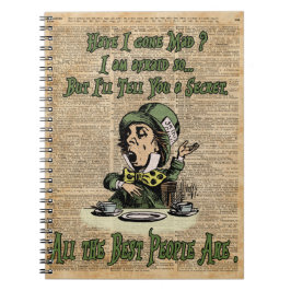 Caderno Espiral Hatter louco, Alice no país das maravilhas, arte