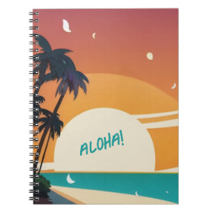 Caderno Espiral Havaiano/Aloha/Tropical/praia