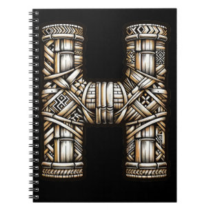 Caderno Espiral Havaiano Polinésio Carta de Aloha H Inicial Person