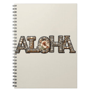 Caderno Espiral Havaiano Polinésio Visual Bambu Aloha
