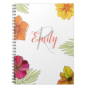 Caderno Espiral Hawaiian Aloha Floral