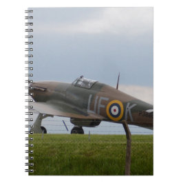 Caderno Espiral Hawker Hurricane Vista de Três Quartos