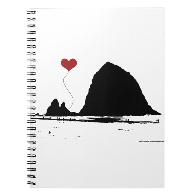 Caderno Espiral Haystack Rock Cannon Beach, Oregon Coast (Frente)