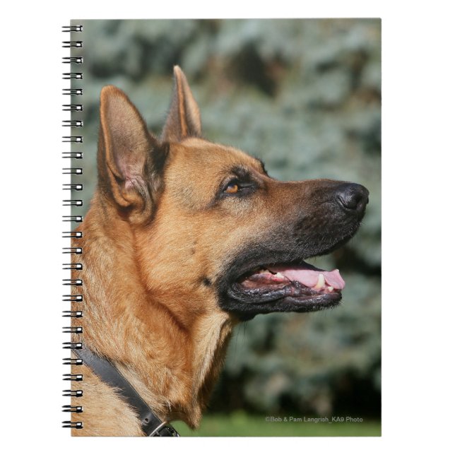 Caderno Espiral Headshot 1 do german shepherd (Frente)