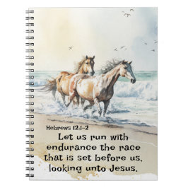 Caderno Espiral Hebraico 12 1-2 Vamos correr com Bíblia de resistê