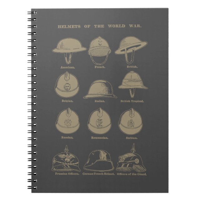 Caderno Espiral Helmets of the World War 1  (Frente)