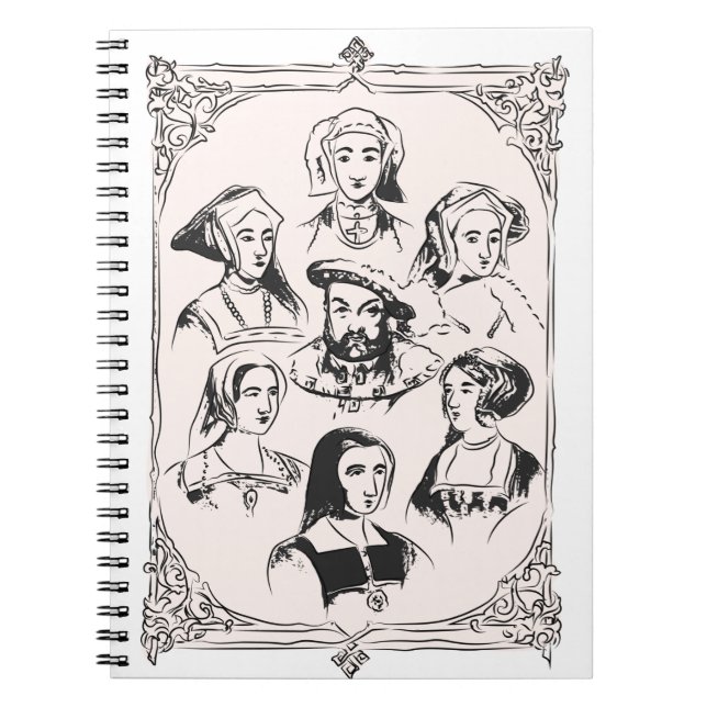 Caderno Espiral Henrique VIII e mulheres (Frente)