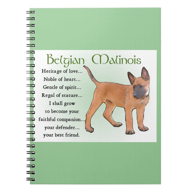 Caderno Espiral Herança do Amor, Malinois Belga (Frente)